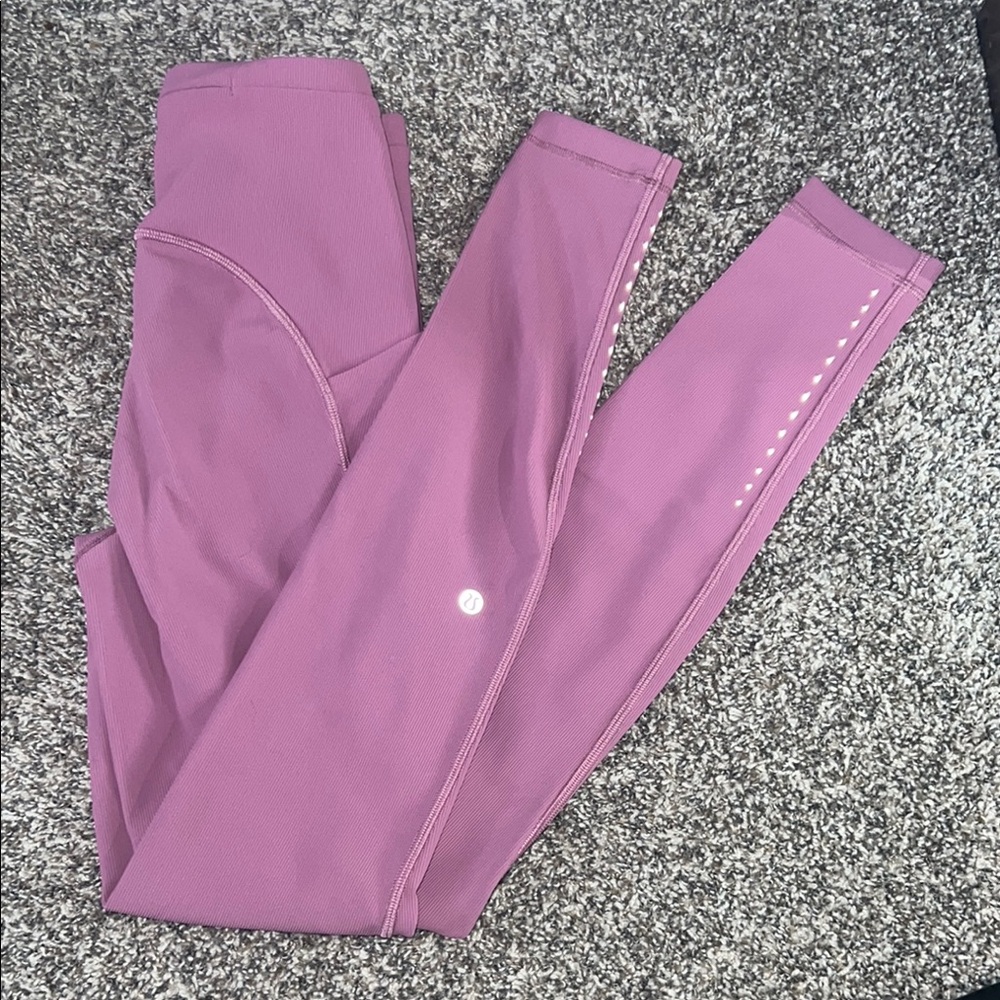 Ribbed Pink Lululemon Leggings Size 4